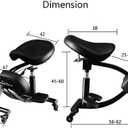 Kneeling Chair with Wheels, Ergonomic Balance Chair for Home and Office，Adjustable Saddle Chair to Improve Your Posture,Comfortable Knees and Footrest,Black,SSS-1459-M