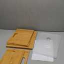 Clear Acrylic File Box Organizer, Bamboo Hanging Folder Storage Boxes, Filing Crate Bin Holder with Handle for Home Office Desk, Letter Size