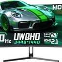 34 Inch Ultra Curved Gaming Monitor 200Hz UWQHD 34401440 Curved Monitor, HDMI 2.12 DP1.41 AI Crosshair 21:9 PIP/PBP, MPRT 1ms Fast VA Display (G34F1Q, One HDMI 2.1 Cable Included)