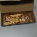 Combeter Bamboo Hair Brush and Comb Set (4PCS)  Natural & Eco-Friendly Detangler Comb for Women, Men & Kid, Reduces Frizz, Promotes Healthy Hair Growth  Wooden Paddle Brush with Scalp Massage