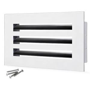 14x6 Modern AC Vent Cover – Decorative Air Vent Register Grille, Linear Slot Diffuser, Adjustable Airflow, Quiet Operation, HVAC Vent Cover for Ceiling, Wall & Floor, White Aluminum Alloy