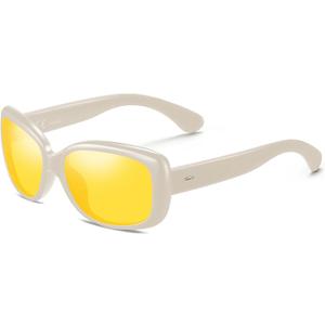 2 x HAOLOTA Night Vision Driving Glasses Polarized HD Yellow Tinted Anti Glare Sunglasses for Men and Women