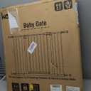 keny 29"-42.5" Baby Gate for Stairs, Auto Close Safety Dog Gate, Pressure Mounted Easy Walk Through Pet Gate for Doorways, Durable Stair Gate, 30" Tall, White