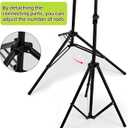 CozyNova Shopping Bag Rack: Adjustable Height & Base, Premium Metal Display Stand for Stores & Malls, Holds Up to 50lbs, Foldable & Space-Saving Design, Black