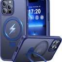 360 Rotatable Magnetic Stand for iPhone 13 pro Case Compatible with Mag-Safe 16FT Military Drop Protection, Anti-Scratch/Fingerprint Shockproof iPhone 13 pro Phone Case(Matte-Blue) | Compatible with Magnetic 16FT Military Drop Protection, Anti-Scratch/Fingerprint Phone Case for iPhone 13 pro
