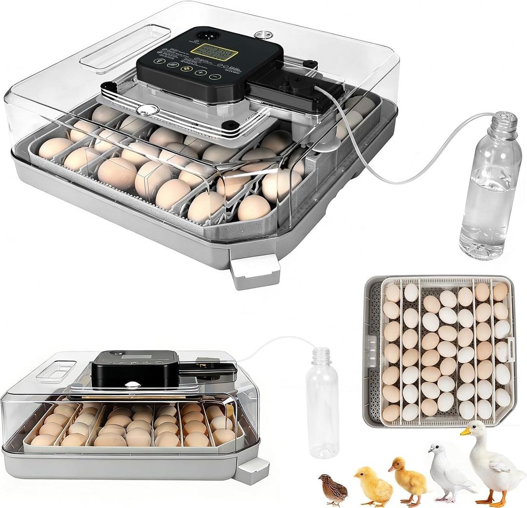 Series IV - 48 Egg Professional Incubator for Breeders, Automatic Sensor-Based Precise Humidity & Temp Control, Adjustable Spacing, Auto Turn & Auto Stop, Preset Incubation Days, Chick Separator