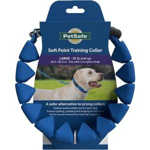 PetSafe Soft Point Training Collar - Comfortable No-Pull Adjustable Quick-Release Collar with Removable Soft Rubber Points - Pain-Free Training for Better Leash Manners - Large - Blue
