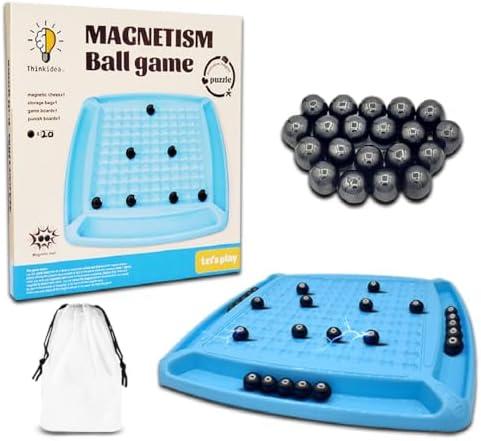 MagnaStack Magnetic Strategy Game - Portable Travel Board Game for Kids & Adults | Fun, Simple to Learn, Fast-Paced Gameplay | Brain Teaser & Family Party Game. (MagnaStack: Board Play Format)