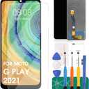 Screen Replacement for Motorola Moto G Play 2021 XT2093 XT2093-3 XT2093-6 XT2093-7 XT2093DL 6.5 LCD Display Touch Digitizer Assembly Glass Repair(Black)