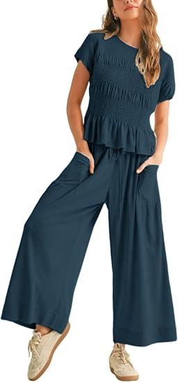 PRETTYGARDEN Jumpsuits for Women Summer Off Shoulder Romper, Navy,XL