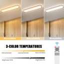 ADISUN Modern LED Ceiling Light Dimmable Linear Ceiling Light 39.4in Semi Flush Mount Long Lights with Remote Control and Side Lighting for Living Room Kitchen Dining Room Gold, 1 Pack