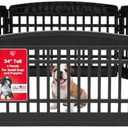 6-Panel Dog Playpen, Pet Enclosure, Black | Safe Play Zone, Flexible Boundary, Configurable Layout, Custom Pen Configuration, Secure Door Latch, Tool-Free Assembly