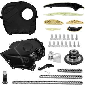 EA888 Engine Timing Chain Kit Timing Cover Camshaft Sprocket Tensioner Guide Rail Kit for Audi A4 A6 Q5 TT Volkswagen Passat Jetta Tiguan Beetle GTI 1.8T 2.0T 2006-17 06H109509Q 06H109469T 06H109469AD