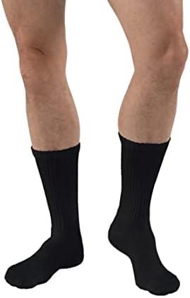 JOBST SensiFoot Diabetic Compression Socks for Men and Women 8-15 mmHg with Seamless Toe and Moisture Management - Extra Padding in Toe, Foot, and Heel Area - Crew Length - Closed Toe - Black, M