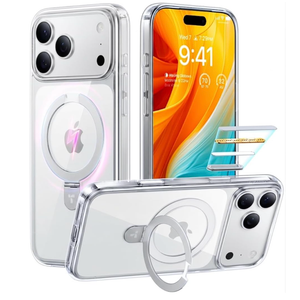 TORRAS Ostand Magnetic for iPhone 17 Pro Max Case, Fit for MagSafe, Sturdy Stand, Military Grade Drop Tested, Camera Control Button, Clear Slim Soft Edge Case for iPhone 17 Pro Max 6.9", Clear