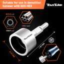 TovxTuke SDS HEX Shank T-Post Driver for T Posts, 3 Inch Diameter Head, Compatible with SDS-HEX Jack Hammers and Demolition Hammers, for Driving T Posts, Fence Posts and Ground Rods