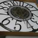 Maxstar Large Moving Gear Wall Clock for Living Room Decor,Vintage Industrial Steampunk,Metal Wall Clock Decorative for Home Office, Dinning Room,Farmhouse(Antique Brass,Arabic Number,20 INCH) (Bronze)