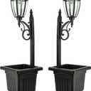 Sun-Ray Kambria Multi Function 2-Piece Set of Solar Lights with Posts, Ground Stakes, Planters, & Wall Mount Hardware, Outdoor Lights for Patio, Porch, Deck, Yard, 2-Piece Pack