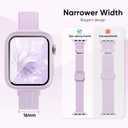 Slim Braided Stretchy Band and Case Compatible for Apple Watch Bands Women 40mm 41mm 42mm 44mm 45mm 46mm, Thin Nylon Solo Loop Protective Cover and Screen Protector for iWatch Series 11/10/9/8/7/6/5/4