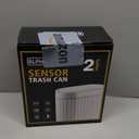 ELPHECO Automatic Motion Sensor Trash Can - 2 Gallon Slimline for Bathroom, Bedroom, Kitchen, Office - White with Gold Trim