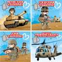 2 x Kangaroo 28 Pack Military Bulk Valentines Day Cards for Kids School Classroom - Includes Envelopes & Stickers, Military Themed Valentines for Class Exchange Card, Valentine Party Favors Gifts for Kids