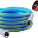 HQMPC Garden Hose 5/8 in. x 20 FT., Water Hose Heavy Duty Durable Material Water Hose with Solid Fittings with Spray Nozzle (BLUE)