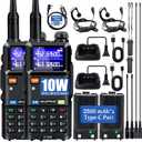 BAOFENG 5RM Ham Radio 10W Long Range Upgrade of UV-5R, Ham Radio Handheld UV-5RM Radio Multi-Band BAOFENG Radio with 771 Antenna, 2500mAh Battery Rechargeable Walkie Talkies for Adults, 2 Pack