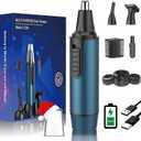 AREYZIN Nose Hair Trimmer for Men,2025 Professional 3 in 1 Painless Rechargeable Ear and Nose Trimmer,IPX7 Waterproof Eyebrow Facial Hair Trimmer Body Grooming Kit Dual Edge Blades (Blue)