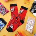 6 Pairs Paisley Sock Bulk Fancy Novelty Pattern Socks for Women Men Holiday Gifts