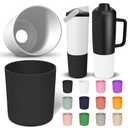 2 Pack Higher Silicone Boot for Owala Water Bottle 30oz & 40oz FreeSip Sway & Tumblers - Extra-Thick & Tall Protection Anti-Slip Base Cover, Prevents Scratches Water Bottle Accessories(Black/White), Pack Of 2