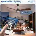 Depuley 52-Inch Ceiling Fan with Light: Walnut 3 Blade Outdoor Fans for Patios - Dimmable Indoor Fan with Remote APP Control Ultra Quiet DC Motor Reversible 6 Speed Timer