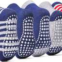 Sosenfer Non Slip Toddler Socks with Grippers,5-10 Pairs Non Skid Ankle Socks for 1-7 Years Baby Kids Made With Cotton