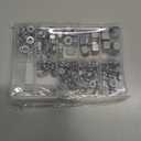 cSeao SAE Hex Nuts Assortment Kit, #2-56#4-40#6-32#8-32#10-32#10-24 1/4"-20 3/8"-16, 304 Stainless Steel Plain Finish A2-70 18-8