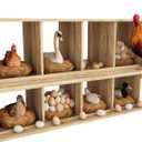 Chicken Nesting Box, 8 Compartment Wooden Nesting Boxes for Chickens with Perches, Floor/Stand/Wall Mount Large Chicken Nesting Boxes for Laying Eggs