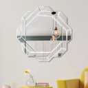 Phore Helicoid Wall Mirror 24" Frameless Beveled Decorative Mirror Accent Mirror for Bathroom, Entryway, Bedroom, Livingroom