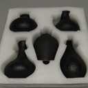 Black Ceramic Bud Vase Set of 5, Mini Vases for Flowers, Decorative Small Vases for Home Decor, Boho Wedding Centerpieces, Living Room, Dining Table & Shelf Decor