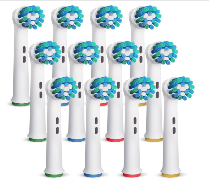 Replacement Toothbrush Heads Compatible with Oral B Braun 12 Pcs Professional Electric Toothbrush Heads Brush Heads Replacement for Heads Refill Pro 500/1000/1500/3000/3757/5000/7000/7500/8000