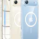 FNTCASE for iPhone Air Case Clear: Magnetic Phone Cases with Screen Protector Drop Proof Compatible with Magsafe Slim Anti Yellowing Rugged Protective Transparent Cell Phone Cover (A-Clear)