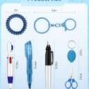 Plifal Nurse Pen Set Badge Reel Holder Accessories Clip - Retractable Mini Nursing Ball Pen Permanent Marker Highlighter Light Foldable Scissors Small Work Student Office Hospital Blue