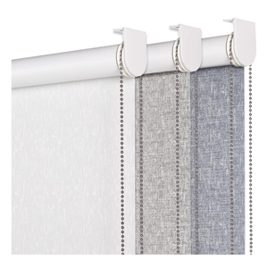 Persilux 100% Blackout Roller Shades Window Blinds (72" H x 42" W, Grey) Striped Jacquard Thermal Insulated UV Protection Privacy Large Window Shades for Patio Door, Easy to Install