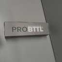 PROBTTL 32 Oz Borosilicate Glass Water Bottle with Time Marker Reminder Quotes, 1 Liter Leak Proof Reusable BPA Free Motivational Water Bottles with Silicone Sleeve and Bamboo Lid (Navy Blue)