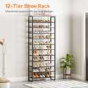 HOOBRO 12-Tier Shoe Rack for Entryway, 29.5" L Shoe Storage Organizer, Large Capacity Shoe Shelf for Closet, Front Door Entrance, Hallway, Holds 36-48 Pairs of Shoes, Greige and Black BG127XJ01