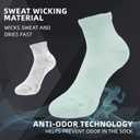 Women's Moisture Wicking Low-Top Ankle Socks, Shock Absorption, Air Bubble, 3 Pairs (6-9)