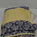Cottolester Boho Quilt Set King Size Yellow Striped Bedspread Lightweight Soft Microfiber Bedding Set 110"x90" (3 Pieces)