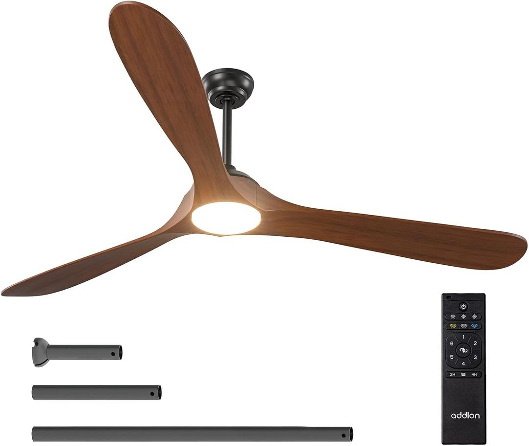 addlon Ceiling Fans with Lights, 72 inch Indoor/Outdoor Ceiling Fan with Remote Control, Reversible, 3 Wood Blades, 6 Speeds, 3CCT Dimmable, Noiseless, Large Ceiling Fan for Patio, gazebo, Farmhouse