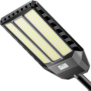 Adewalk Solar Street Light Outdoor 8000W - LED Parking Lot Lights, IP67 Waterproof, Dusk to Dawn, High Lumens Solar Lights Outdoor with Motion Sensor and Remote Control 1 Pack