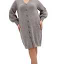City Chic Women's Plus Size Dress - Eleni Cardigan Midi, 16 Charcoal Marle