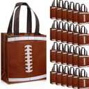 Huhumy 24 Pcs Football Party Favor Bags Treat Goodie Snack Gift Bags with Handles for Sports Team Gift Birthday Party Supplies