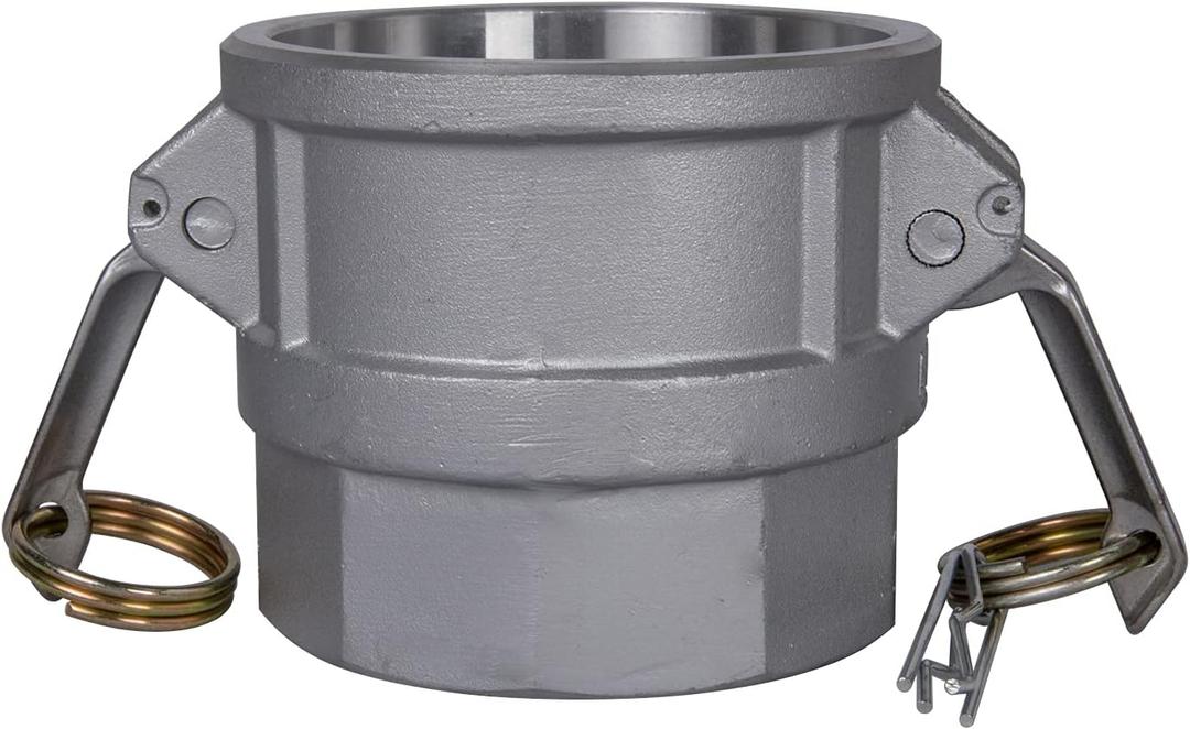 2 pcs Aluminum Camlock Fittings (3" Type D) Cam & Groove Hose Fittings, Female Coupler x Female NPT Thread Camlock Coupling (3'')