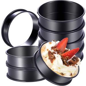 DATANYA 8Pack Crumpet Rings NONSTICK English Muffin Ring 4 Inch - Stainless Steel Double Rolled Tart Rings Upgraded Round Metal Cooking Pastry Ring Molds for baking